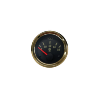 Kenworth Voltmeter Gauge With Gold/Brass Bezel 72507BRASS