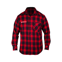 Large Kenworth Unisex Flannelette Shirt - Red C-KEN1081-L