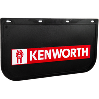 Kenworth Mudflap PVC Red And White On Black 610mm x 330mm 