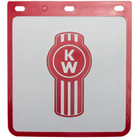 Genuine KENWORTH Ute mudflap white pvc with red bug logo 23cm x 25cm