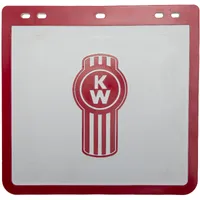 Genuine KENWORTH Ute Mudflap white with red border and BUG logo 11 1/2 "x 11"