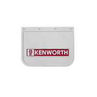 Genuine Kenworth White Mudflap Rubber With Red 600 x 450mm N76-KW-1002
