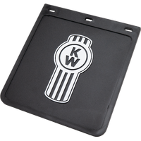 Kenworth Mudflap Black With White Ute 4X4 250mm x 230mm Y80-KW-1019