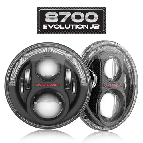 JW Speaker LED Model 8700 EVO J2 12V LED Headlight Insert (For Jeep) - Black 0554563