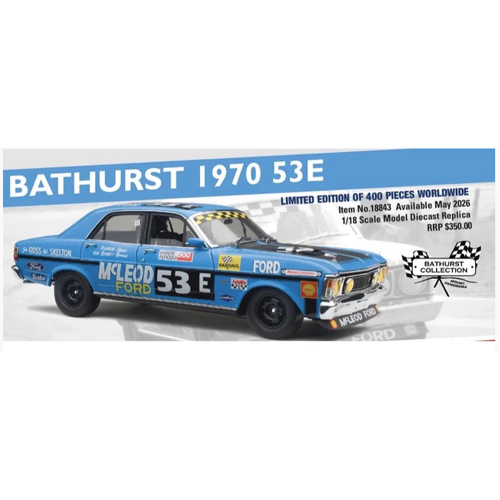 Classic Carlectables 18843 Ford XW Falcon Bathurst 1970 Goss / Skelton 1/18 18843