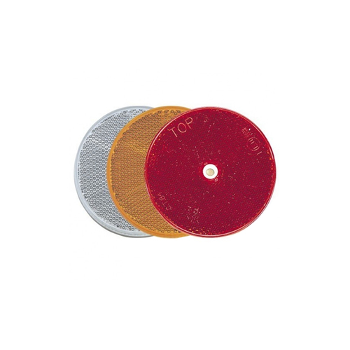 Narva Red Retro Reflector 80mm with Central Fixing Hole - 2 Pack 