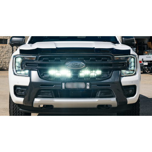 Ultra Vision Ford Next-Gen Ranger Raptor Light Bar Behind Grille Kit 2 x Nitro Maxx 105w 13-Inch LED Light Bars BGLB-FRM-K1T