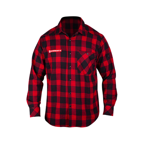 XL Kenworth Unisex Flannelette Shirt - Red C-KEN1081-XL