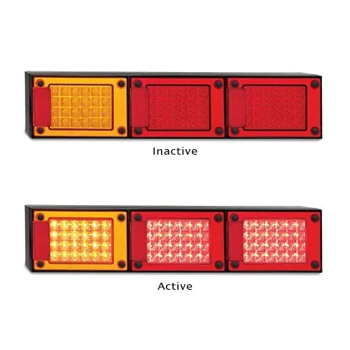 LED Autolamps J3BARRM Rear Combination Jumbo LED Lamp with Reflector - Stop/Tail/Indicator