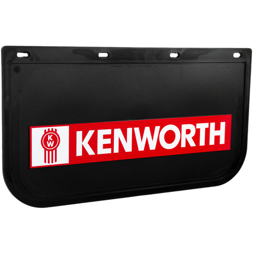 Kenworth Mudflap PVC Red And White On Black 610mm x 330mm 