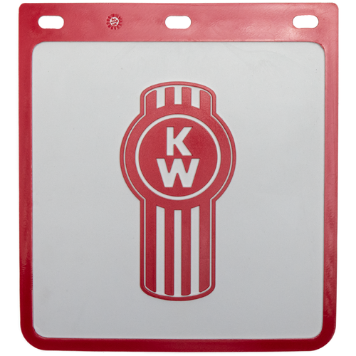 Genuine KENWORTH Ute mudflap white pvc with red bug logo 23cm x 25cm