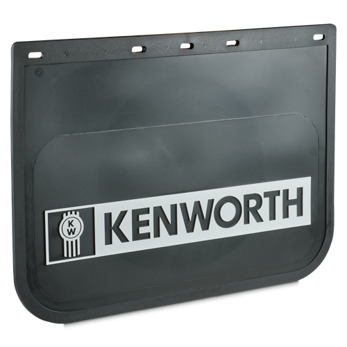 Genuine Kenworth Black/White PVC Mudflap 61cm x 61cm KPMFWB6161