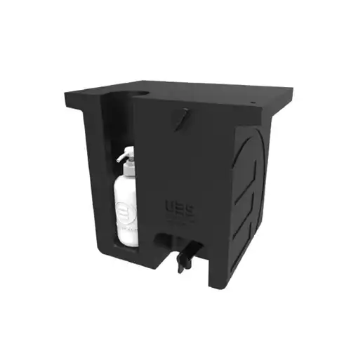 UES Water Tank - 15L - Square W/ Soap Dispenser - Black Polyethylene WT15PBSQ