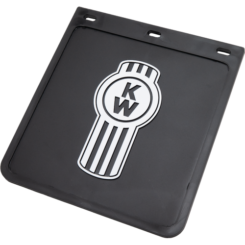 Kenworth Mudflap Black With White Ute 4X4 250mm x 230mm Y80-KW-1019