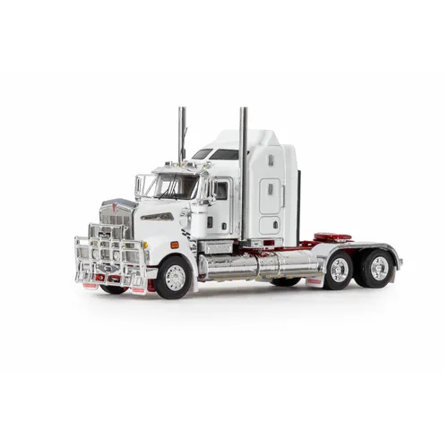 1:50 Scale Kenworth T909 Truck – White with Red Chassis Z01638